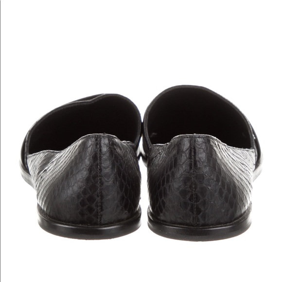 Vince Snakeskin Round-Toe Leather Loafer Flats 9 - Picture 5 of 5